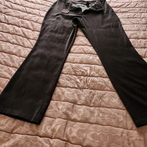 Womens Brown Pants With Flare Bottom.